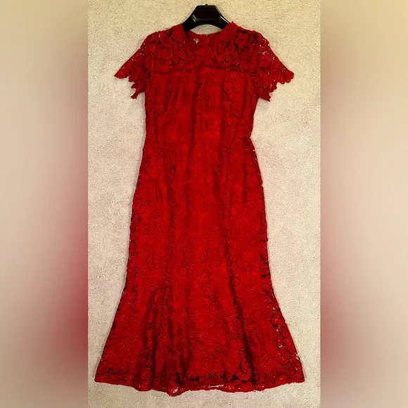chinese dress ladies Shoshanna Women's Scarlett Velvet Lace Pierre Dress, Scarlett, 10 at Amazon  Women's Clothing store main image 0